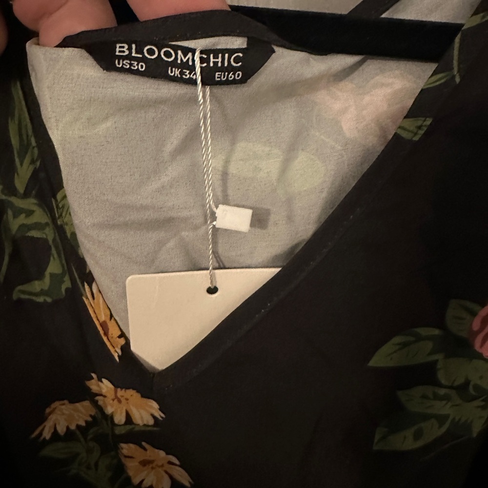BloomChic Black Dress with Floral Accents - Picture 4 of 6
